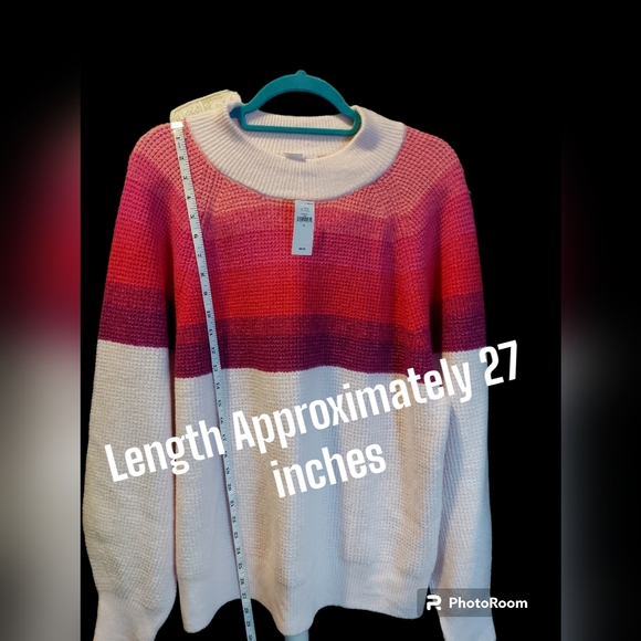 GAP Pink Mock Turtleneck Long Sleeve Sweater Women's Size XL NWT - Picture 3 of 6